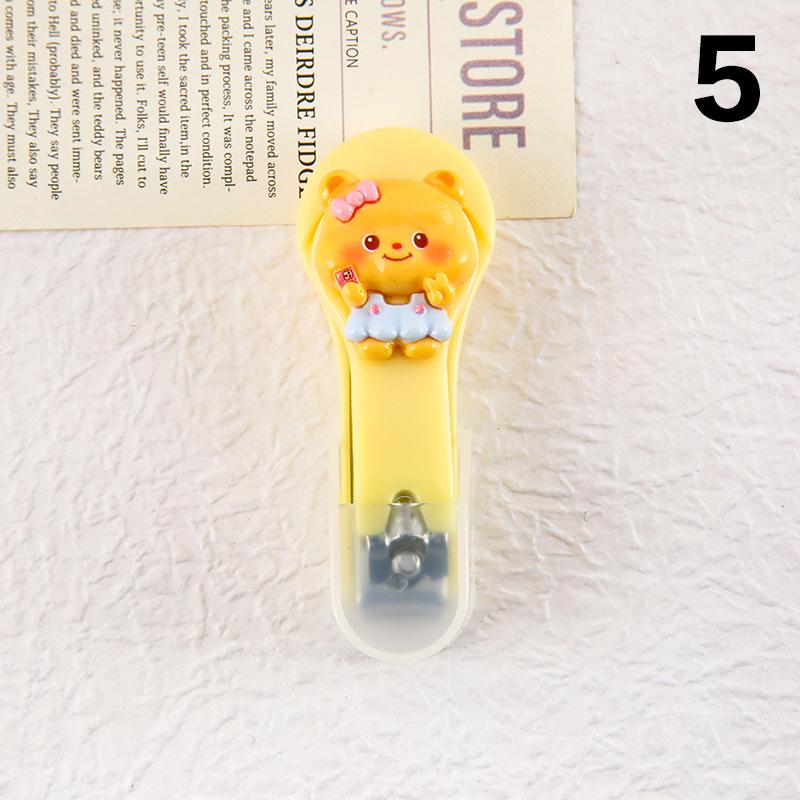 Roztomilé kreslené kleštičky na nehty s máslem Bear s krytem Přenosné kleštičky na nehty Nůž kleštičky na nehty pro dospělé a děti