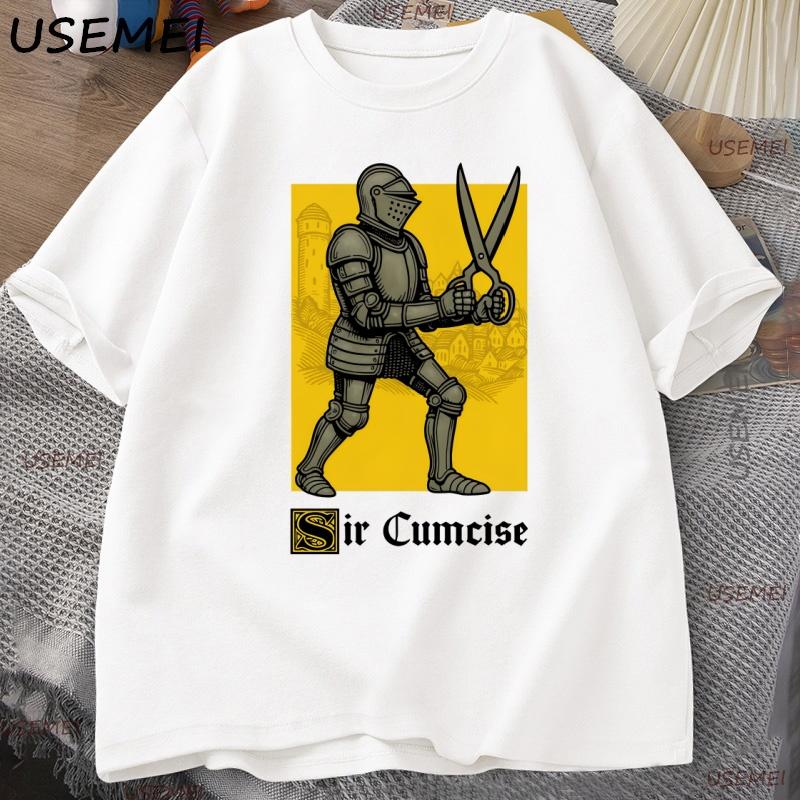 Funny Knight Meme T Shirt Edgy Dark Humor T-shirt for Men Women Vintage Cotton Short Sleeve Tshirt Men's Clothes Loose Tees
