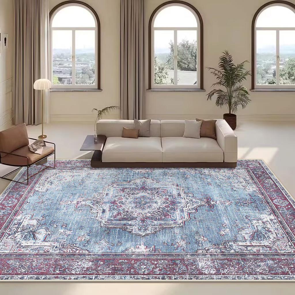 Vintage Persian High-end Carpet Living Room Sofa Washable Rug Home Luxury Decoration Large Bedroom Rug Non-slip Coffee Table Mat