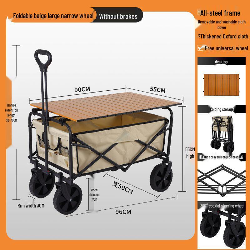 2025 Foldable Outdoor Camping Cart - Lightweight Picnic and Campsite Trolley