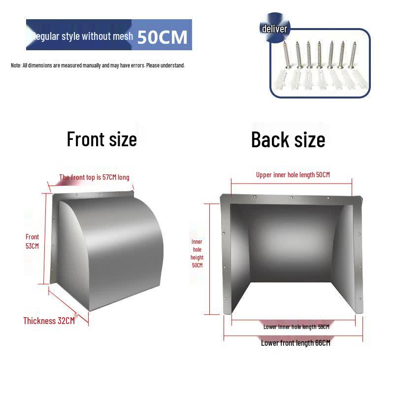 Настенный вентиляционный колпак для улицы из нержавеющей стали One Size