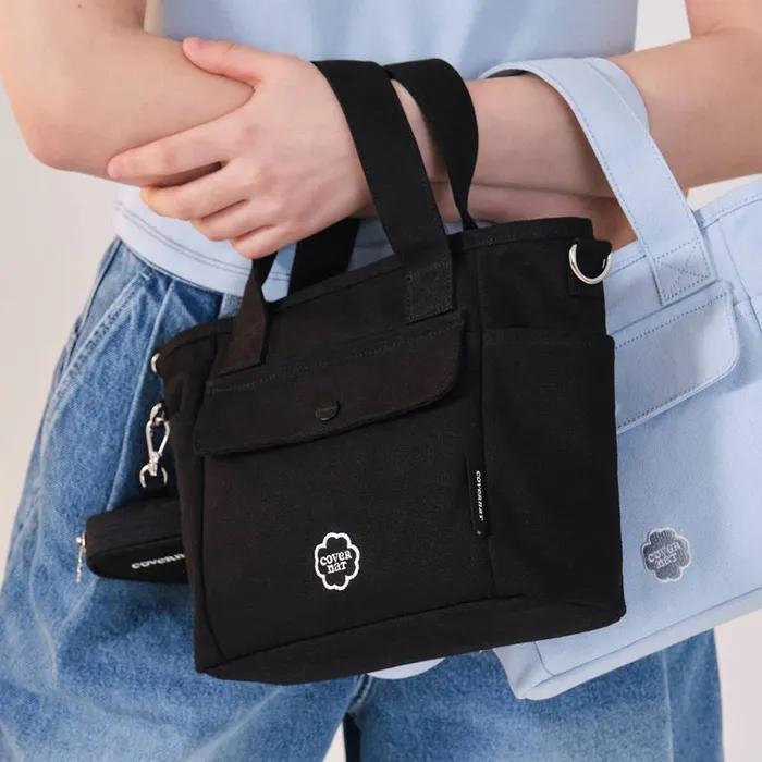 Cloverheart Canvas Small Crossbody Bag Black