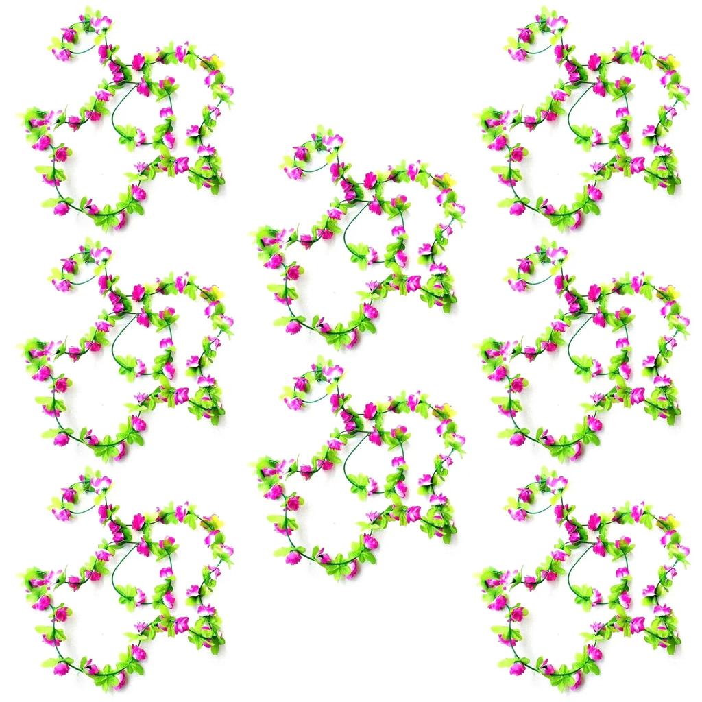 40 Heads Simulated Rose Flower Vine Hedge Living Room Wedding Decoration Wall Hanging Simulated Flowers Rattan 8pcs 230cm