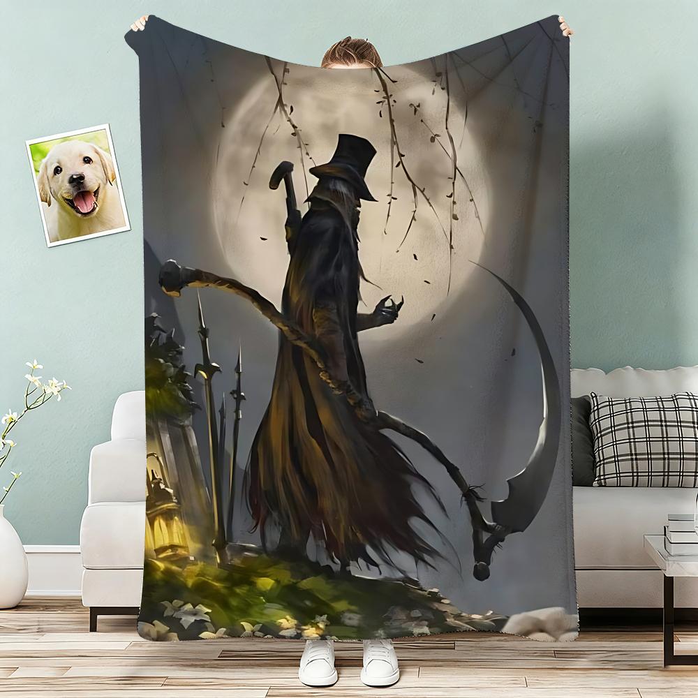 Hot Game B-Bloodborne Throw Lightweight 240g Flannel Blanket Soft Skin-friendly for Summer Cooling 75x90cm