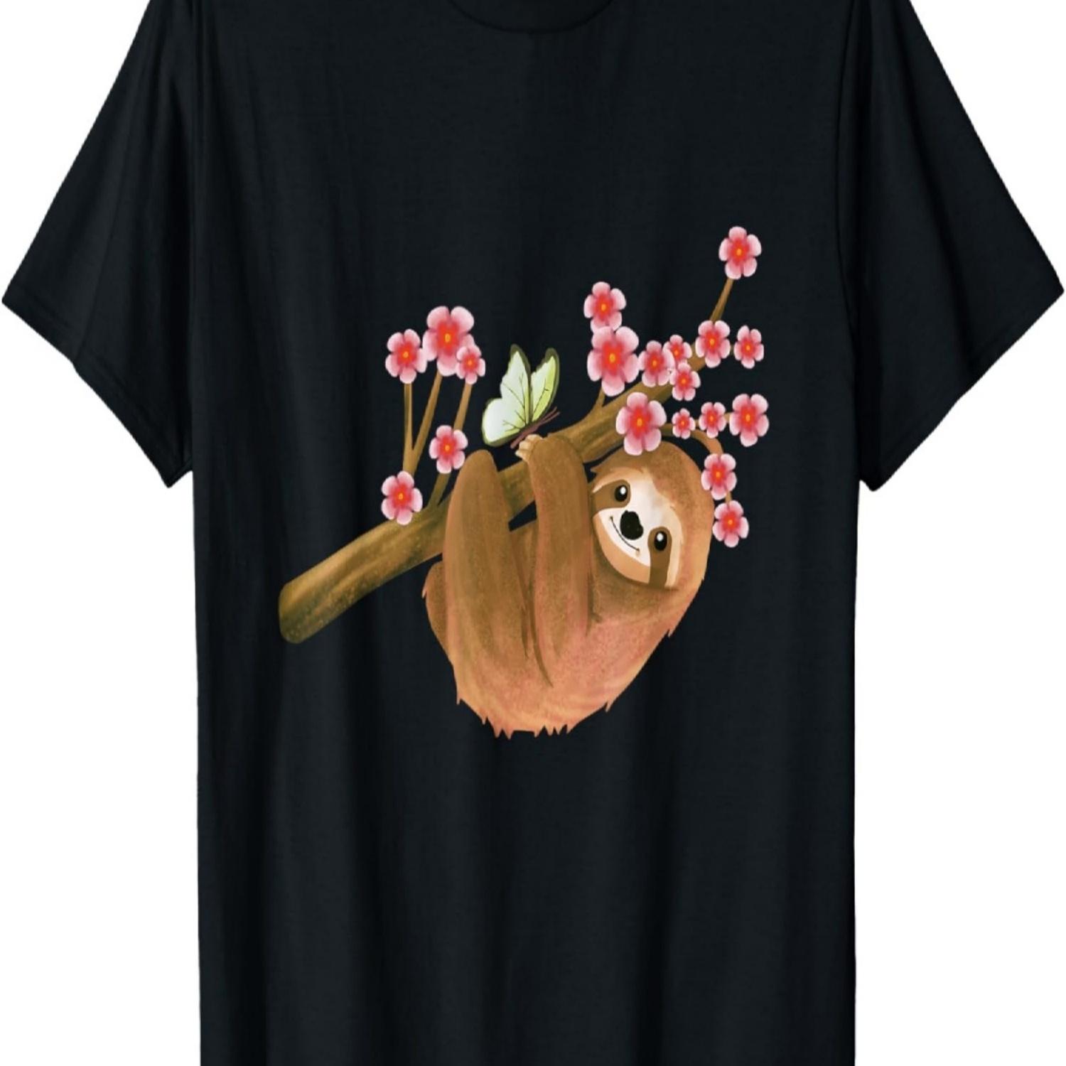 Vintage Sloth Shirt  Cherry Blossom Flower Sakura T-Shirt S