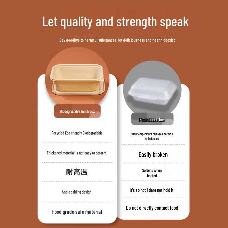 Corn Starch Based Disposable Food Containers with Lids