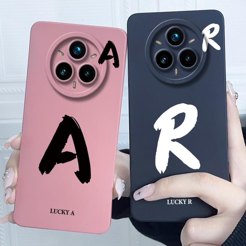For Realme 14 Pro 14Pro+ 5G Cover Case Lucky Initial Letter Couple Silicone Soft Phone Bumper for Realme14 Pro Plus 2025 Casing