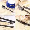 Black Cutlery Stainless Steel Western Tableware Mirror Knife Fork Spoon Dinnerware Kitchen Utensils 1/2/3/4/5 Set Flatware Plate