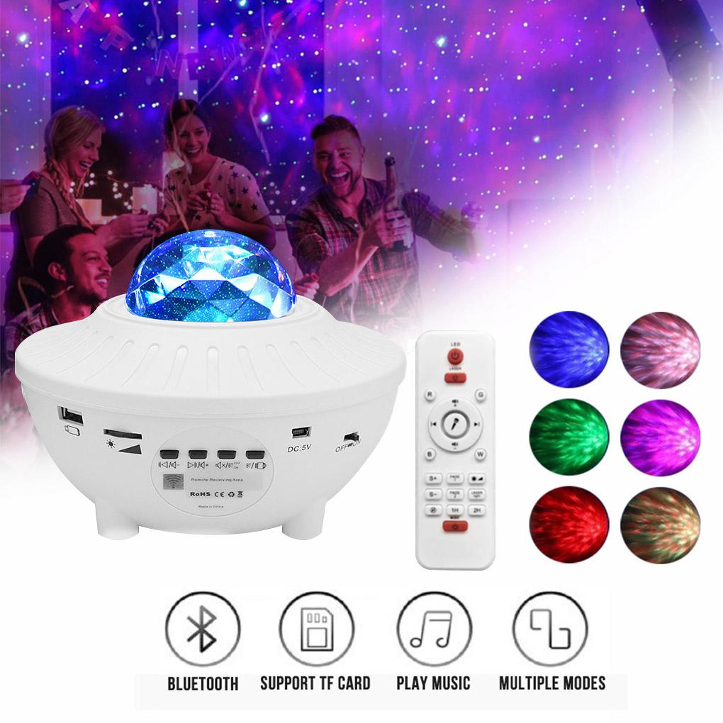 Projector Light RGB Starry Projector Lamp Remote Control Music Projecting Light 2x3W