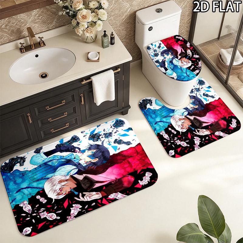 3Pcs Flannel Toilet Mat Set MTSJTvanitas'S Journal Bathroom Rug Bath Carpet Non Slip Home Decor
