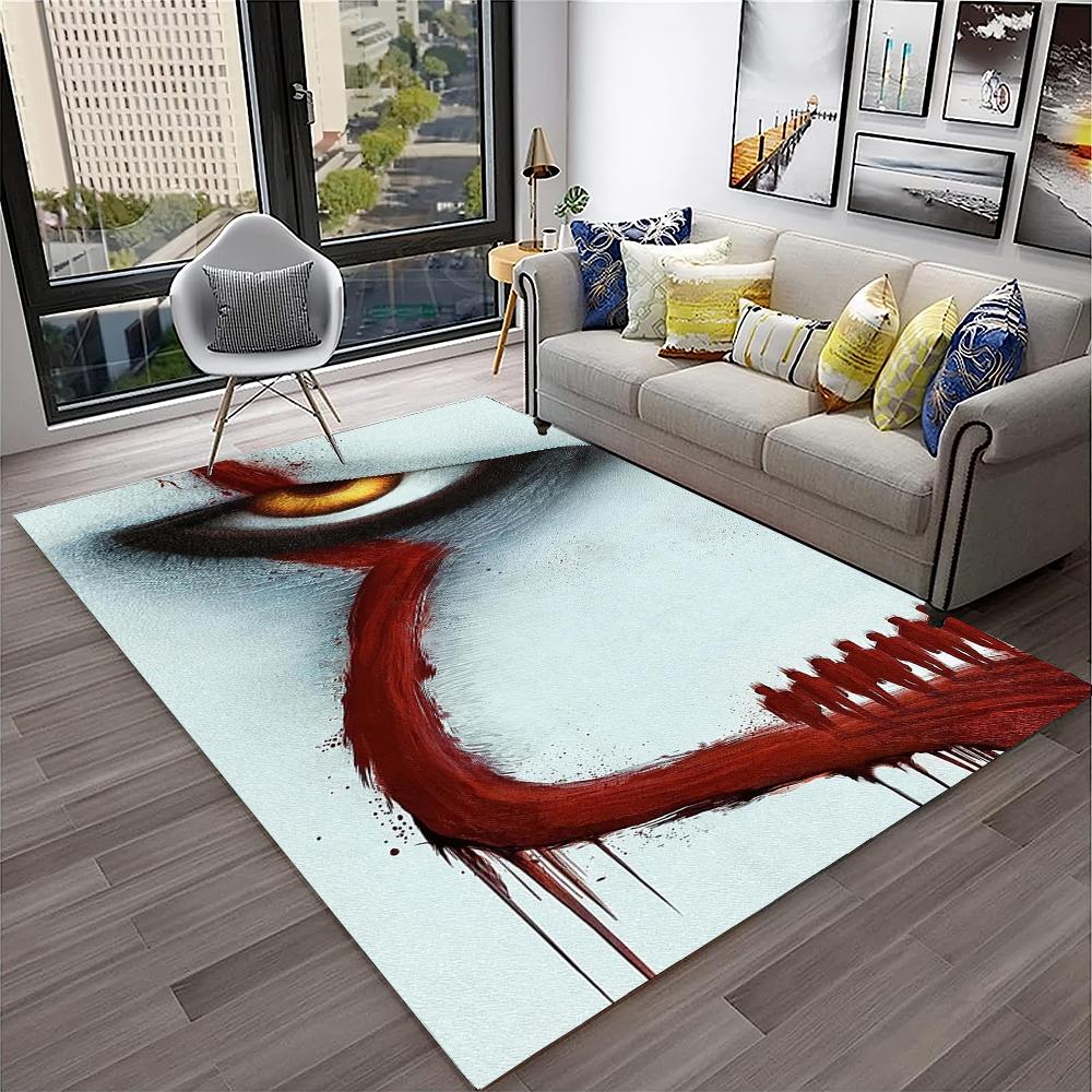 Horror Movie Scream Saw Halloween Cartoon Carpet Rug for Home Living Room Bedroom Sofa Doormat Decor,Area Rug Non-slip Floor Mat