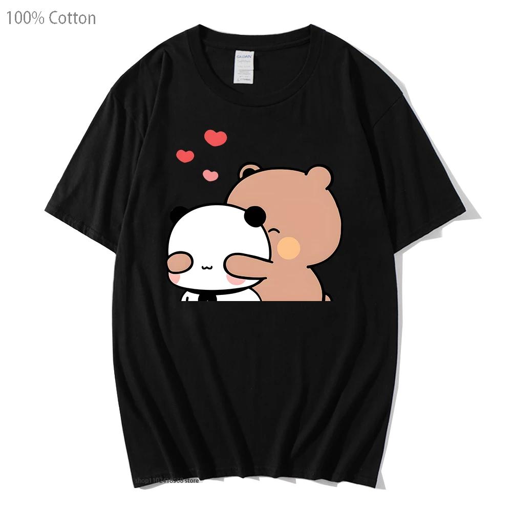 Panda Bear T-Shirts Cartoon  Bubu Dudu Graphic Tshirt Womens Clothes Short Sleeve Tee Girls Kawaii Clothes Y2k Tops Cotton