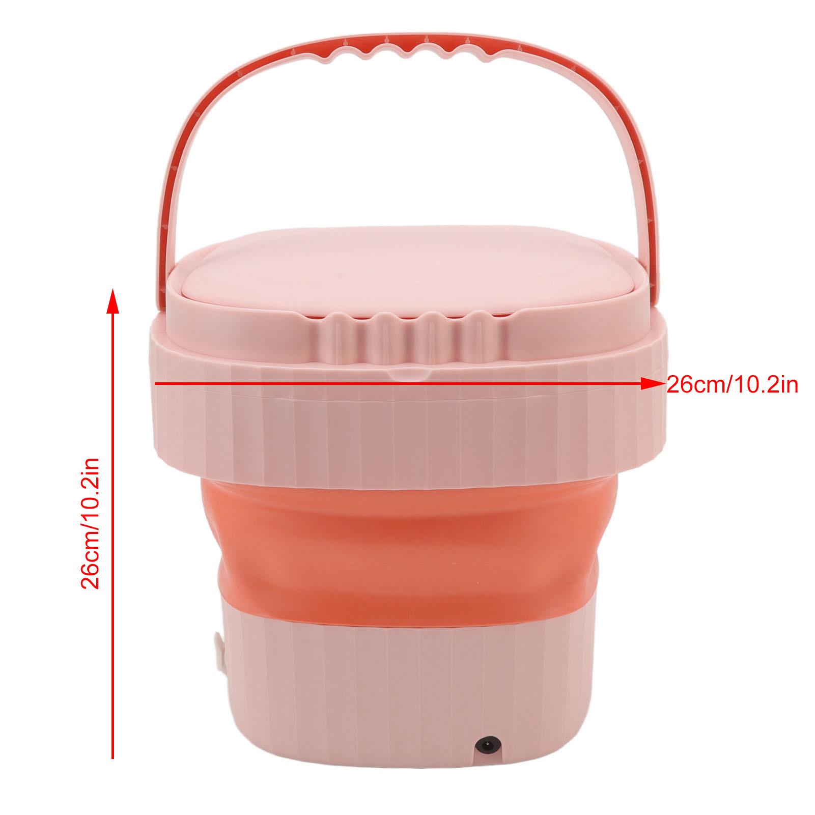 

6л Портативная складная стиральная машина Ведро для одежды носков и нижнего белья Стиральная машина Портативная небольшая дорожная стиральная машина EU розовый