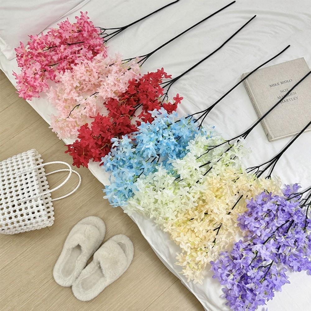 Silk Artificial Lilac Flower Decorative Fake Blossom Bouquet New Artificial Faux Plants  Home Decor