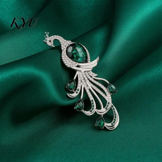 Rhinestone Peacock Pin Faux Crystal Brooch for Women, Bling Lapel Pin, Dainty Clothing Jewelry Wedding Party Prom Shape