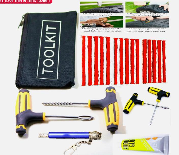 Rapid Repair Kit: Car & Motorcycle Tire Vacuum Glue and Emergency Tool Set