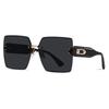Trendy Rimless Sunglasses Women Fashion Oversized Square Sun Glasses Elegant Pearl Black Shades for Outdoor Travel