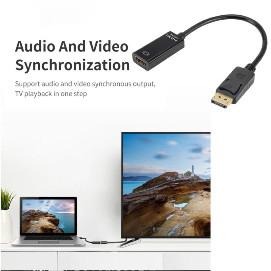 Adattatore Convertitore da DP a HDMI 4K 1080P Maschio a Femmina Cavo Adattatore Video Audio DisplayPort a HDMI-Compatibile per PC TV Laptop
