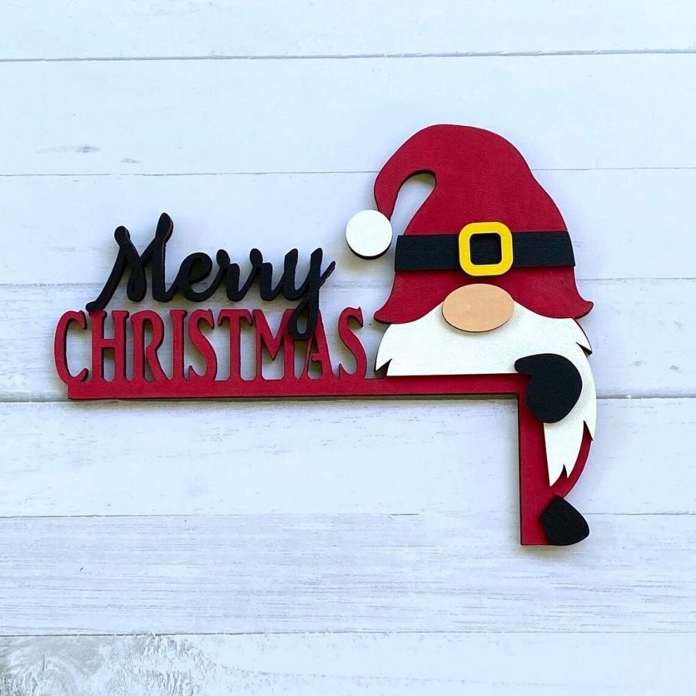 New Santa Door Corner Decor Christmas Cartoon Door Frame Decor Card Frame Sign Snowman Reindeer Xmas Charm Creative
