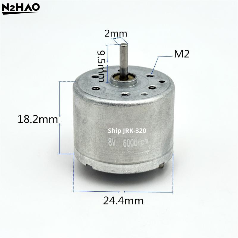 1Pcs Micro Mute Round Spindle Motor DC 6V 12V 15V 18V 24V 9300RPM RC320SH RF-320CH 24mm Electric Motor DIY Hobby Toy Sweeper