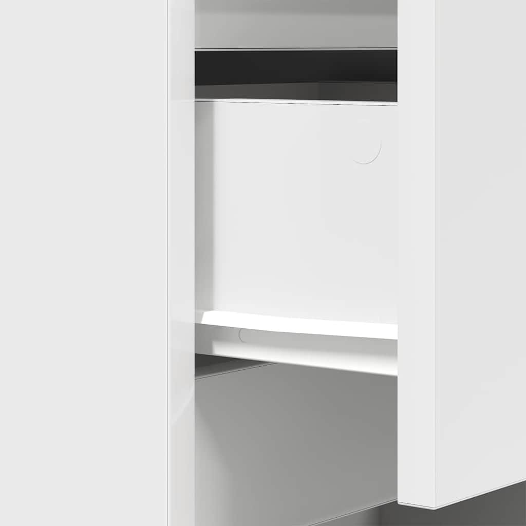 White Nightstand with 3 Drawers 39 x 35 x 65 cm