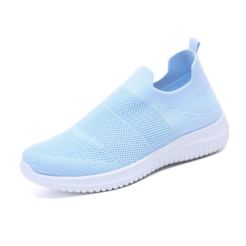 Damen Cross-Border Fly-Knit Slip-On Schuhe: Leichte, atmungsaktive Mesh-Sneaker für den Sommer - Weiche Sohle, bequem, ideal für Mütter und Senioren.