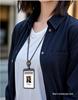 Double-Sided Transparent ID Card and Badge Holder with Round Silicone Lanyard