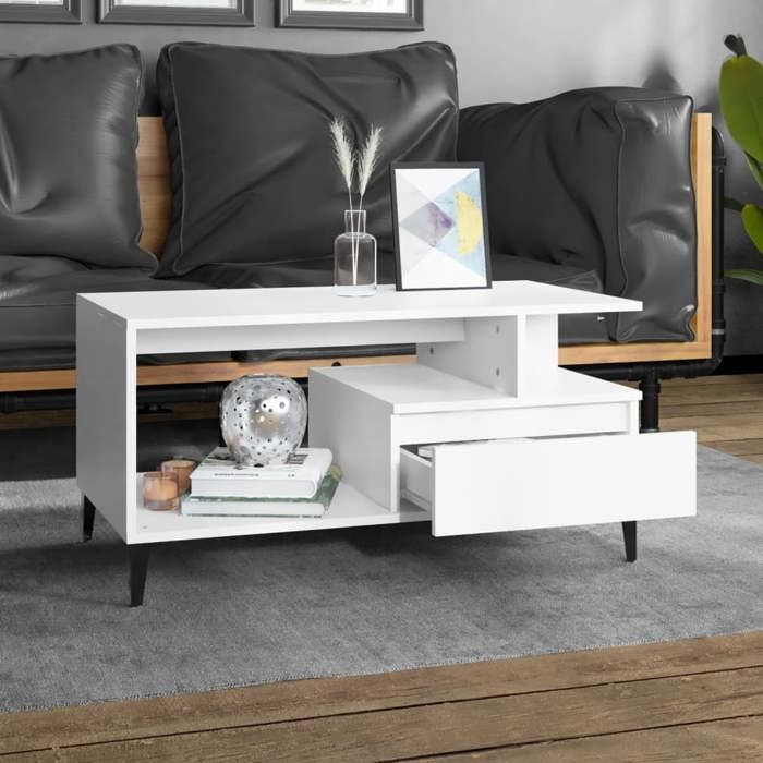 VidaXL Coffee Table White 90x49x45 Cm Engineered Wood