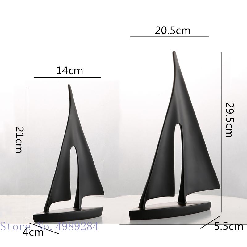 Creative Resin Crafts Ornaments Sailboat Ferry Triangle Abstract Hollow Out Golden Handicraft Furnishings Home Decoration