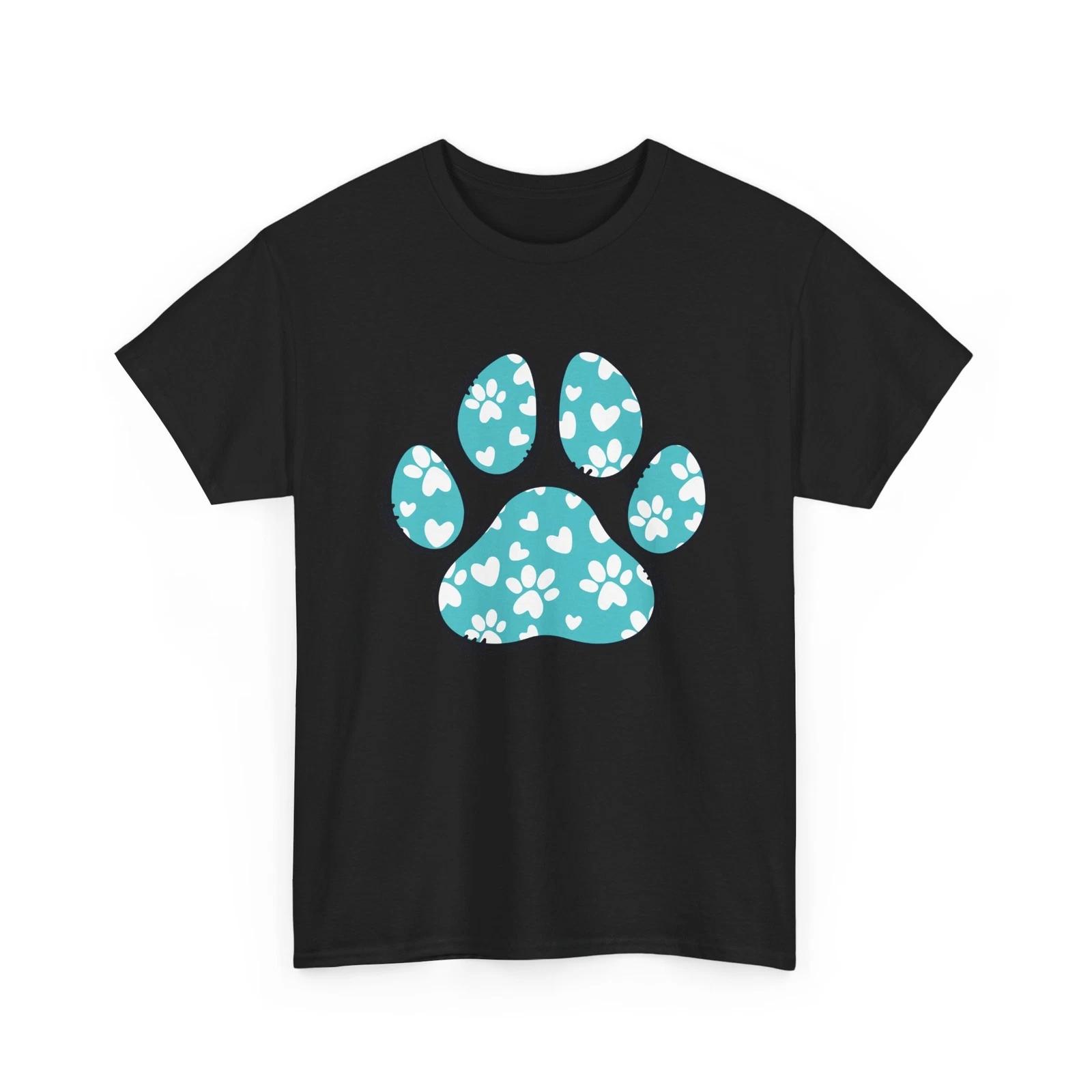 Dog mom T-Shirt – Funny Puppy Paw Print Graphic Tee for Dog Owners | Dog Shirt S