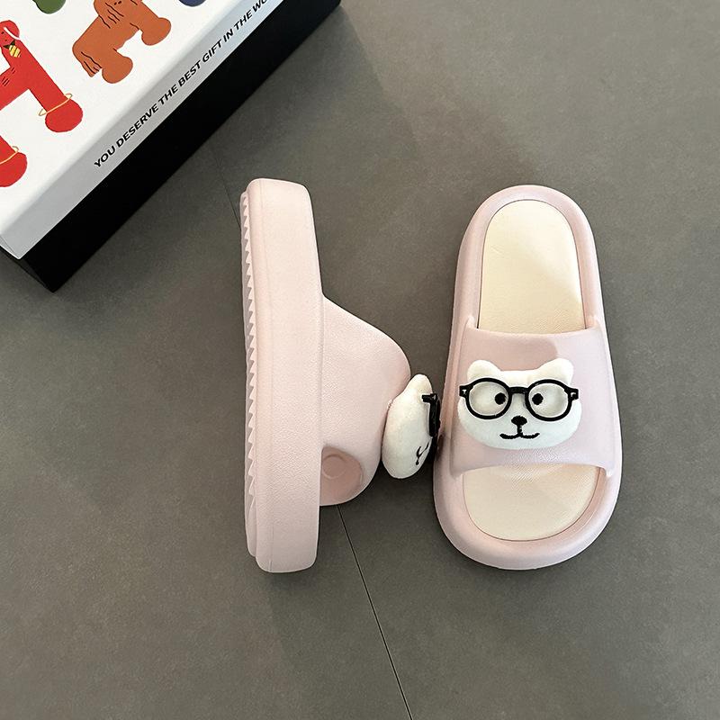 Anime bjørn tykksålede ett-ords kule tøfler dame sommer ny tegneserie innendørs hjem tykksålede sklisikre tøfler