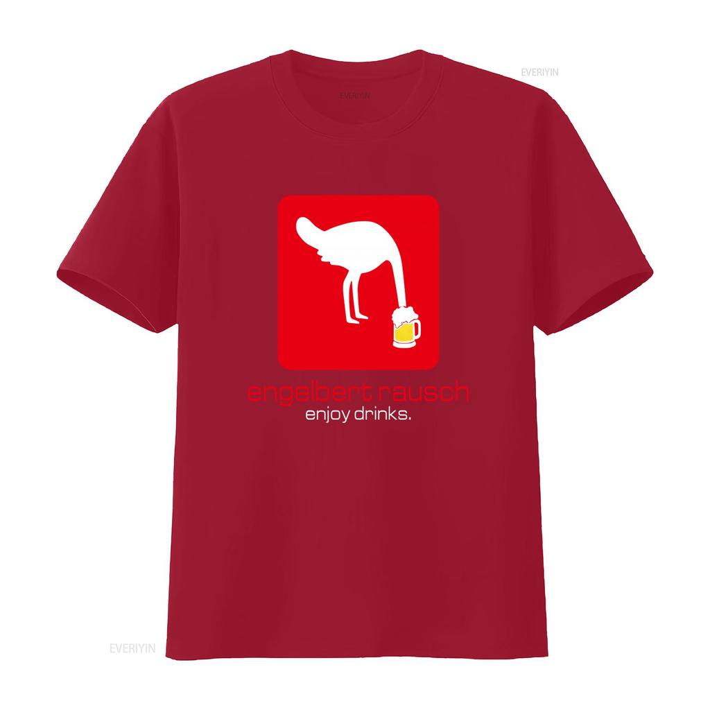 Engelbert Rausch Enjoy Drinks T Shirt Unique Design for Beer Lovers Perfect Casual Wear vintage Washed Slightly
