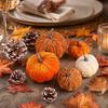 Halloween Holiday Decorative Pumpkins Small Velvet Pumpkin Thanksgiving Table Centerpiece Soft Cool Patterns