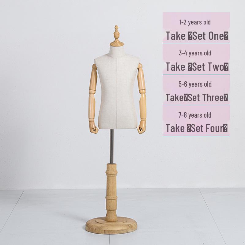 Child Mannequin Display Stand: Solid Wood & Fabric for Toddler Clothing