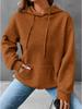 Women's 2023 Loose Pullover Hoodie with Kangaroo Pocket, Long Sleeve, Drawstring, Drop Shoulder
