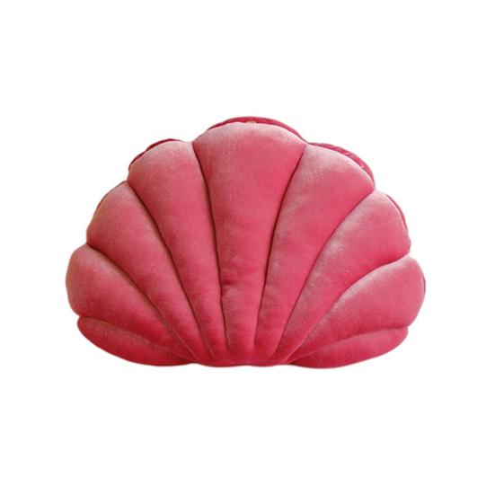3D Velvet Shell Pillow Soft Insert Seashell Ocean Beach Theme Throw Pillow