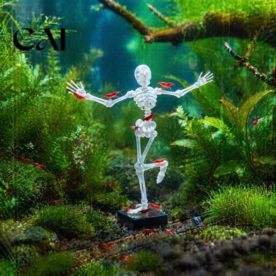 Accessori Subacquei per Halloween Scheletro Danzante Bolla Decorazione Acquario, Pesce Pneumatico Mobile Ornamentale Vasca Pesci Flusso d'Aria Bolle Regolabile