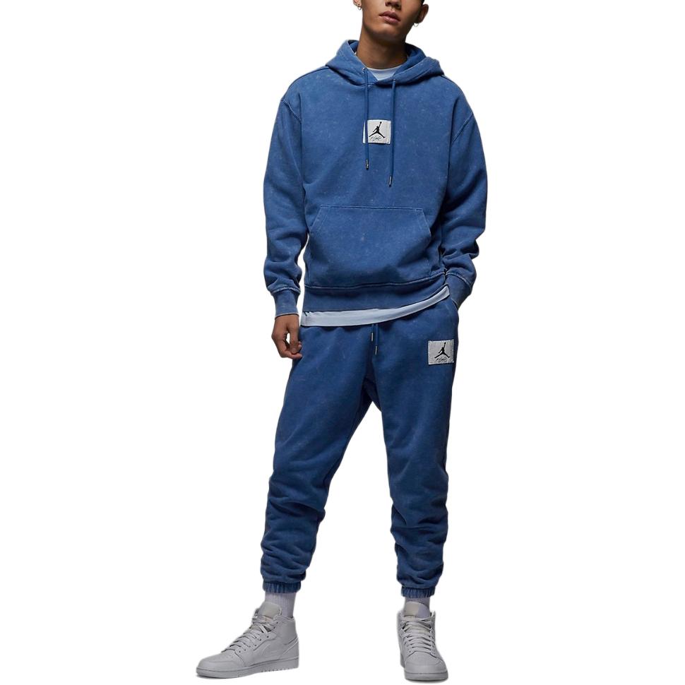 Jordan Men's Logo Knit Pullover Hooded Sweatshirt Blue DR3088-485