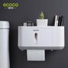 Bathroom roll paper towel holder, no-drill wall-mounted toilet paper and wet wipes storage box, disposable face towel rack