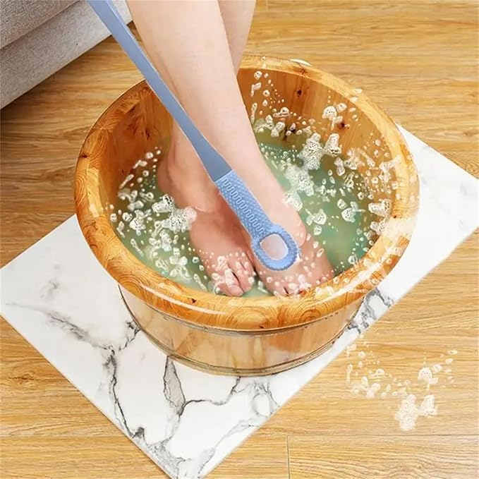 CLICKSWIFT® Silikon Fußbürste Schrubber mit langem Griff für die Dusche, Weicher Hautpeeling Lotion Applikator Füße (Zehenspreizer Reinigungsbürste