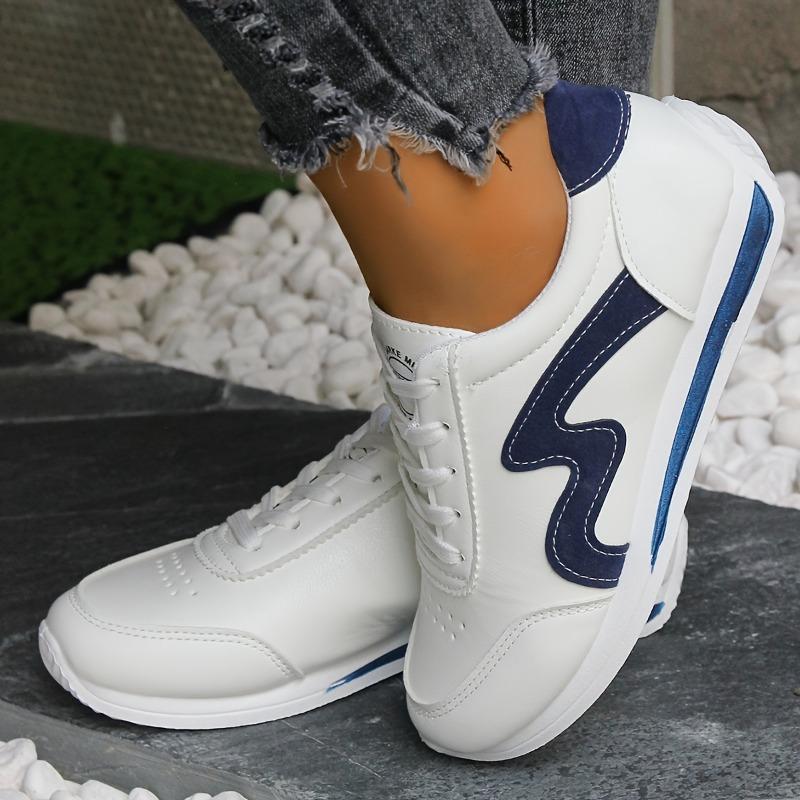 2025 New Spring and Autumn Breathable Color Blocking Fashion White Student Sports Casual Flat Single Shoes