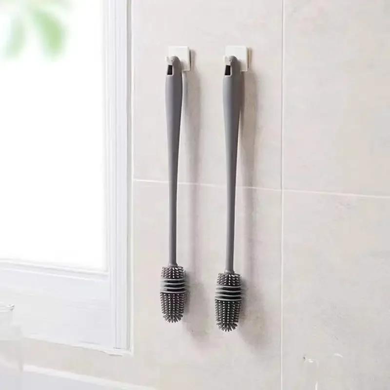 Силиконовая щетка для чашек, щетка для чистки бутылок с молоком, длинная ручка, очиститель для бутылок с водой, щетка для чистки стеклянных чашек, кухонные инструменты для чистки