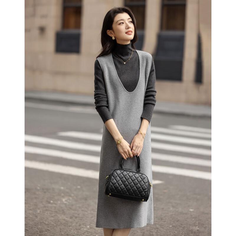 Demana Women's Fluffy Knit Two-Piece Vest Dress Set