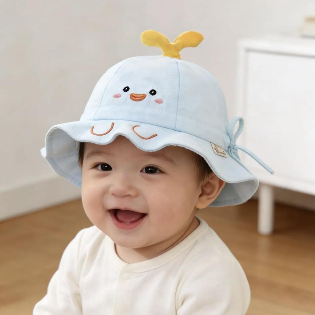 New Cartoon Bear Fisherman Hat: Korean Style Cute Sun Protection Bucket Hat for 1-Year-Old Boys and Girls