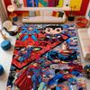 Superman superhero logo rug, suitable for bedrooms, living rooms, and home sofa decoration; large children's decorative floor