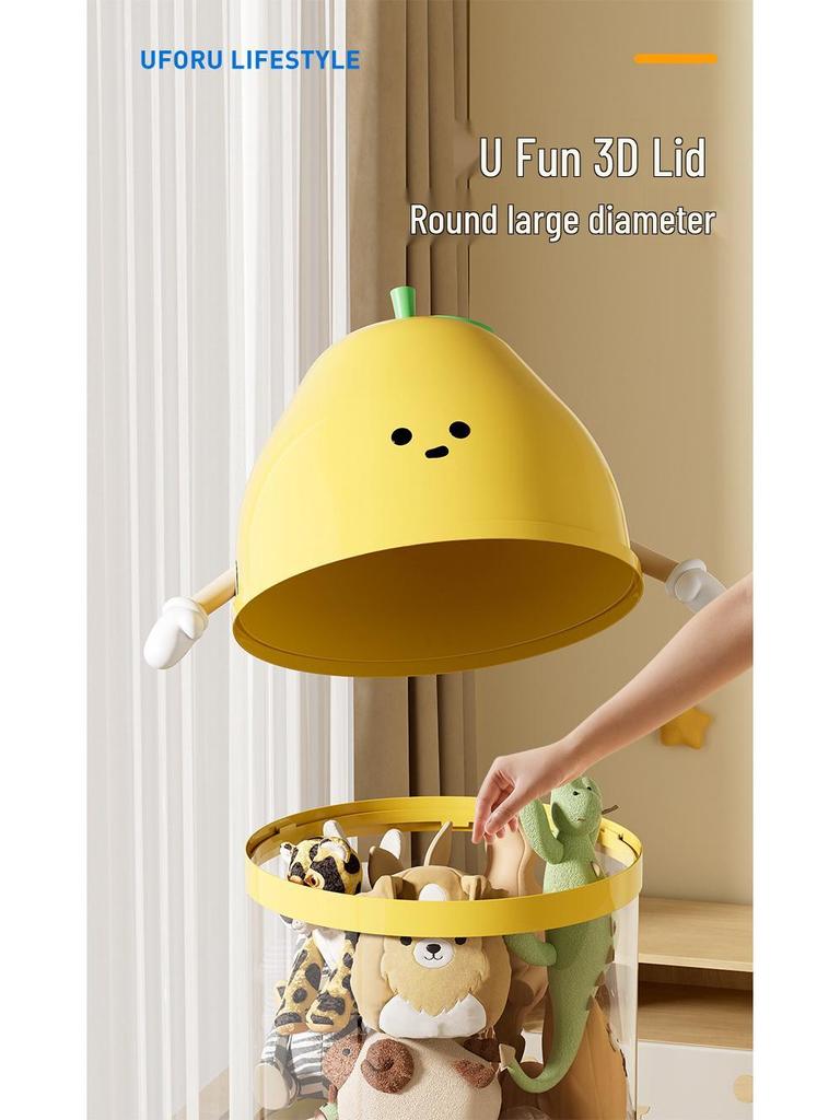 Uforu Transparent Doll Storage Bucket - Large Plush Toy Organizer for Kids