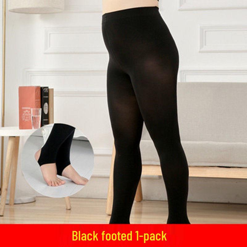 Plus Size Grey Sheer Seamless Leggings: Nude-Look Flight Attendant Style Stockings for Women, Spring & Autumn.