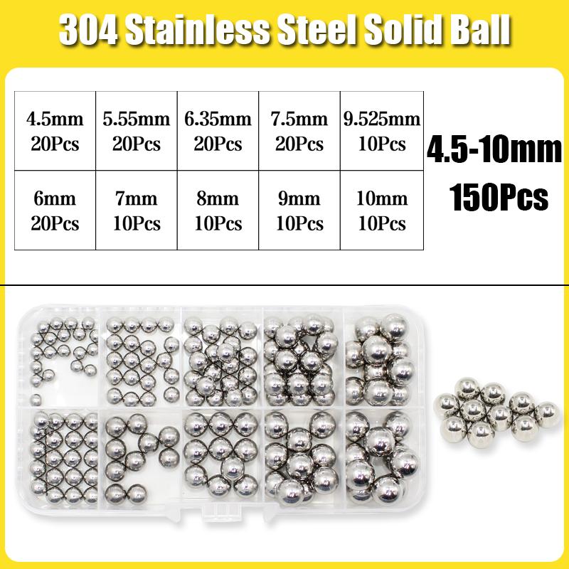 304 Edelstahl Vollkugel Ø 2-12mm Präzisionslagerstahl Kleines Kügelchen Murmel Runde Glatte Kugel für MTB Kinderfahrrad Roller