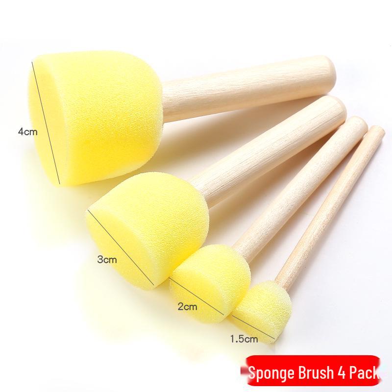 Children's Round Sponge Brushes for Art & Painting - Mushroom Head Tools for DIY Graffiti and Kindergarten Use