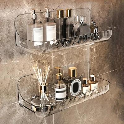 Washstand Cosmetics  Rack Acryli Shower  Rack Bathroom Shelf No Drill Organizer Wall Mounted Toilet Shampoo Holder Toilet Rack